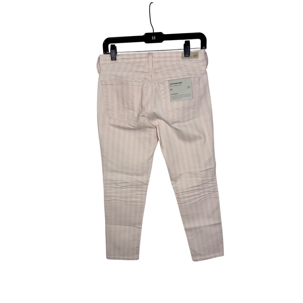 AG jeans Adriano Goldschmied The‎ Prima Crop Jeans Pink Stripe Mid Rise Size 27 - Picture 6 of 11